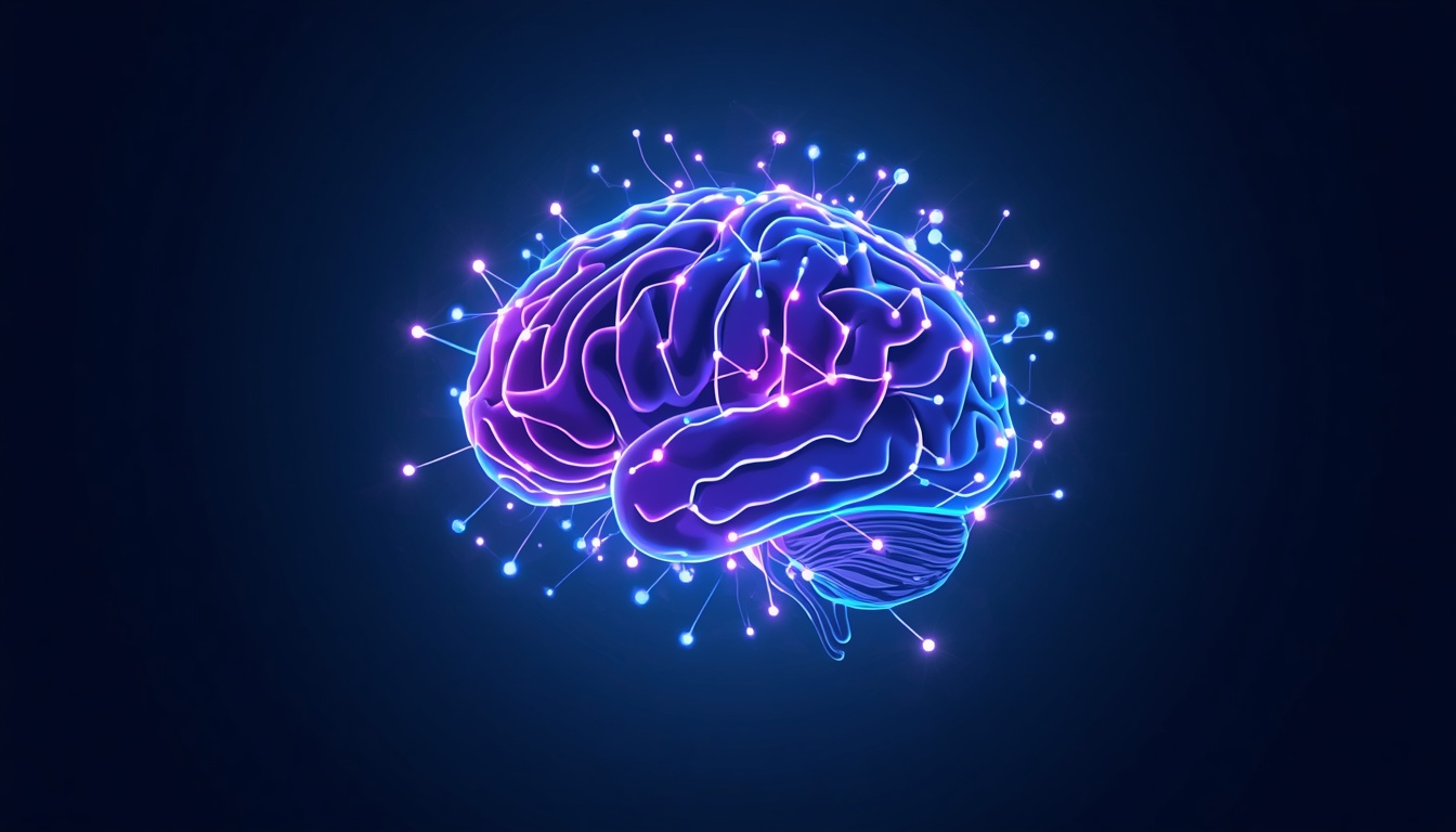Flat_illustration_of_a_brain_made_of_circuit_nodes_and_connections_glowing_in_bl