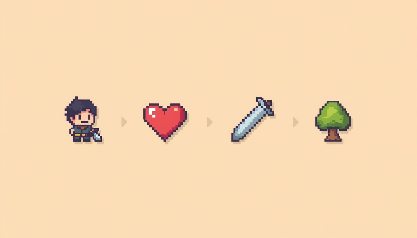 Flat_pixel_art_style_illustration_showing_indie_game_icons_-_tiny_character_he