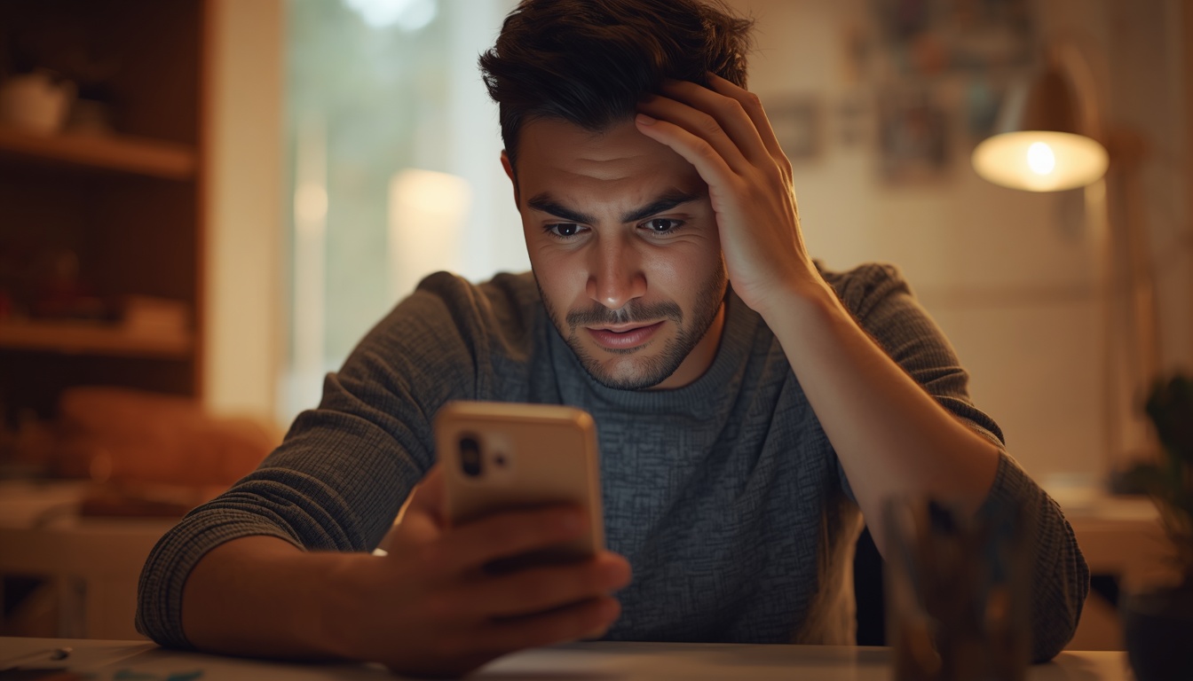 Person_looking_frustrated_at_slow_smartphone_with_loading_spinner_sitting_at_des